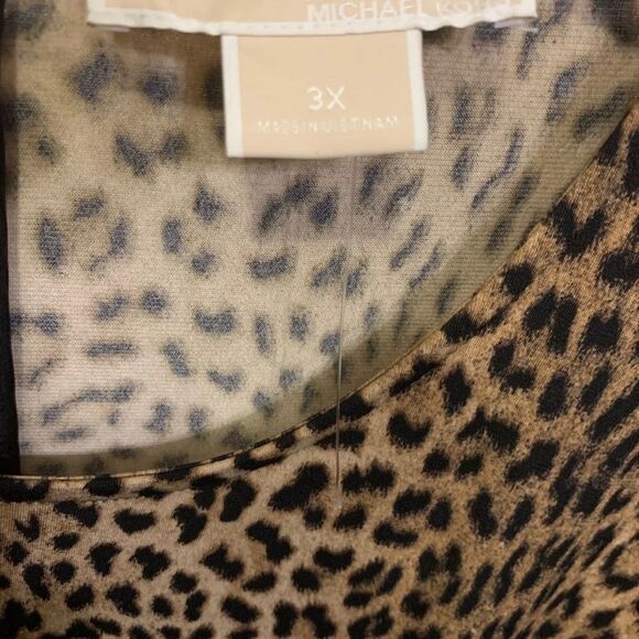 Michael Kors Leopard Print Logo Plate Dress Long Sleeves 3XL - Picture 6 of 7